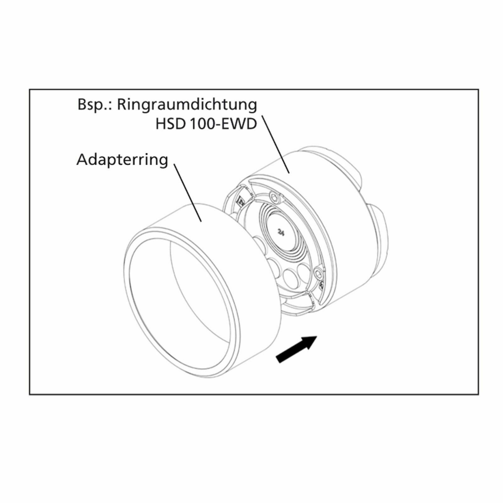 Hauff Adapterring HSD-AR 100/110 für Ringraumdichtung Ø100mm in Kernbohr. Ø110mm